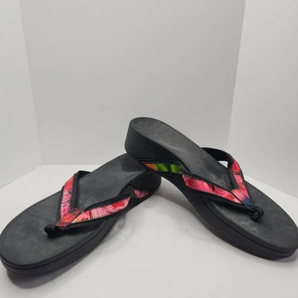 Vionic Womens Black High Tide Podiatrist Design Sandals Size 10 Flip Flop